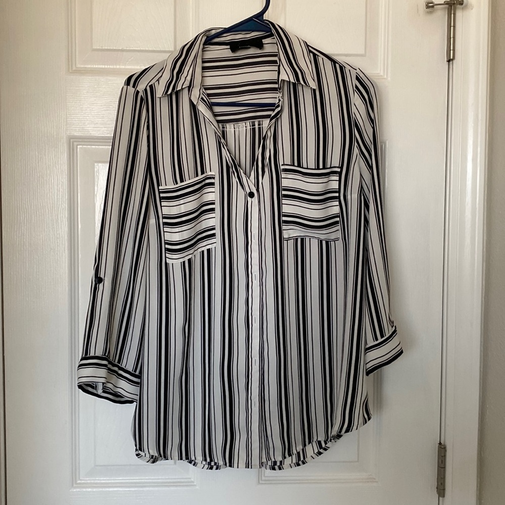Large striped work shirt BCX